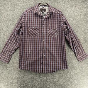 Ariat Pro Shirt Mens‎ M Brown Plaid Button Up Long Sleeve Western Casual Ranch